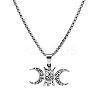 Hollow Out Moon Goddess 201 Stainless Steel Pendant Necklaces for Women FS-WGF6F96-01-5
