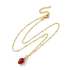 Brass FireBrick Enamel Pendant Necklaces for Women NJEW-K381-08C-G-4