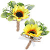 2Pcs Silk Corsage Boutonniere AJEW-CP0001-62-1