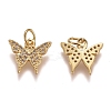 Brass Micro Pave Clear Cubic Zirconia Charms ZIRC-G153-24G-1