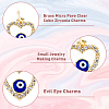 DICOSMETIC 8Pcs 4 Styles Evil Eye Brass Micro Pave Clear Cubic Zirconia Charms KK-DC0002-64-4