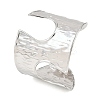Hammered 304 Stainless Steel Cuff Bangles BJEW-Z164-01P-4
