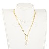 Flat Round Natural Baroque Pearl Pendant Necklaces NJEW-JN03085-7