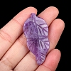 Natural Amethyst Carved Healing Leaf Stone PW-WG31545-02-1