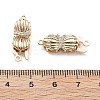 Brass Micro Pave Clear Cubic Zirconia Box Clasps KK-G523-13G-3