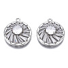 Brass Clear Cubic Zirconia Pendants ZIRC-S069-006P-1