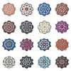 32Pcs 16 Styles Printed Wooden Pendants WOOD-CJ0001-96-1