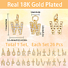 1 Set Brass Micro Pave Clear Cubic Zirconia Charms KK-SC0005-07-2