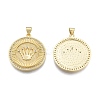Brass Micro Pave Clear Cubic Zirconia Pendants KK-G431-08G-1