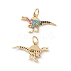 Rack Plating Brass Micro Pave Colorful Cubic Zirconia Pendants ZIRC-C040-48B-G-1