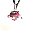 Natural Ruby in Zoisite Heart with Metal Hands Pendant Necklaces FX8013-9-1