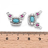 Synthetic Turquoise Rectangle with Flower Pendants KK-N258-15P-3