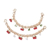 2Pcs Glass Flower & Fruit Bag Decorative Chains AJEW-BA00172-02-1