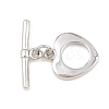 Heart Brass Toggle Clasps KK-G548-43P-05-1