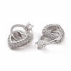 Brass Micro Pave Clear Cubic Zirconia Pendants KK-E068-VC471-2