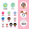 50Pcs 10 Colors Round with Star Food Grade Eco-Friendly Silicone Beads SIL-TA0001-47-3