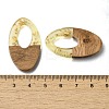 Transparent Resin & Walnut Wood Pendants RESI-XCP0002-21-3