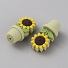 Sunflower Flowerpot Food Grade Eco-Friendly Silicone Beads SIL-TAC0002-20-3