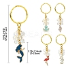 5Pcs Alloy Enamel & Synthetic Moonstone Keychain KEYC-YW00176-3