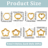 120Pcs 4 Styles Alloy Bead Frame FIND-SP0004-14-2