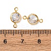 Brass Pave Clear Cubic Zirconia Connector Charms KK-Z121-06G-05-3
