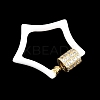 Star Brass Micro Pave Clear Cubic Zirconia Screw Carabiner Clasps KK-B167-01C-01G-2