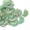 Moon Natural Green Aventurine Pendants G-Q369-03-1