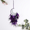 Moon Woven Web/Net with Feather Wall Hanging Decorations PW-WG67276-01-2