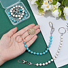 4Pcs 2 Style Synthetic Turquoise & Magnesite Keychain KEYC-NB00022-3