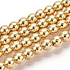 Electroplate Non-magnetic Synthetic Hematite Bead Strands G-Q466-4mm-04-1