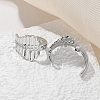 Brass Clear Cubic Zirconia Hoop Earrings EJEW-Q014-17P-5