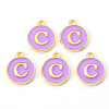 Golden Plated Alloy Enamel Charms ENAM-S118-10C-2