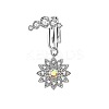 Brass Pave Clear Cubic Zirconia Clip on Belly Rings FS-WG683DA-10-1