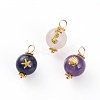 Natural Rose Quartz & Amethyst & Lapis Lazuli Pendants X-PALLOY-JF00591-1