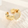 Brass Micro Pave Clear Cubic Zirconia Open Cuff Rings for Women RJEW-M026-01G-01-4
