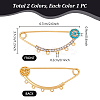 2Pcs 2 Colors Brass Brooch Findings KK-PH0013-71-2