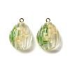 Inner Dried Flower Transparent Resin Pendants LS-RESI-A043-06A-1