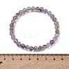 Natural Lodolite Quartz Round Beads Stretch Bracelets for Women BJEW-Z158-03K-04-5