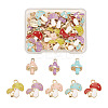 40Pcs 8 Colors Alloy Enamel Pendants ENAM-FW0001-03-1