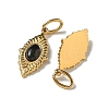 Ion Plating(IP) 304 Stainless Steel with Natural & Synthetic Gemstone Pendants STAS-G351-23G-2