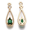Brass Micro Pave Cubic Zirconia Pendants X-KK-R111-003-A01-2