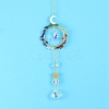 Glass & Brass Pendant Decorations HJEW-PW0002-08G-1