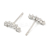 Brass Micro Pave Clear Cubic Zirconia Stud Earrings EJEW-R016-26P-15-4