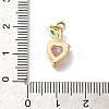 Heart with Leaf Brass Pendants KK-M295-02G-3