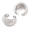 Rack Plating Brass Micro Pave Clear Cubic Zirconia Cuff Earrings for Women EJEW-G394-03P-2