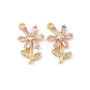 Brass Micro Pave Cubic Zirconia Pendants X1-KK-C099-02G-02-1