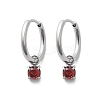 304 Stainless Steel Micro Pave Cubic Zirconia Hoop Earrings STAS-R004-02P-01-4