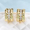 Brass Micro Pave Clear Cubic Zirconia Hoop Earrings EJEW-H158-14G-3