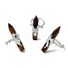 Natural Tiger Eye & Brass Cuff Rings for Women RJEW-G374-01P-11-4
