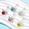 5Pcs 5 Colors Polymer Clay & Glass Pearl & Alloy Angel Pendant Decoration HJEW-JM02633-2